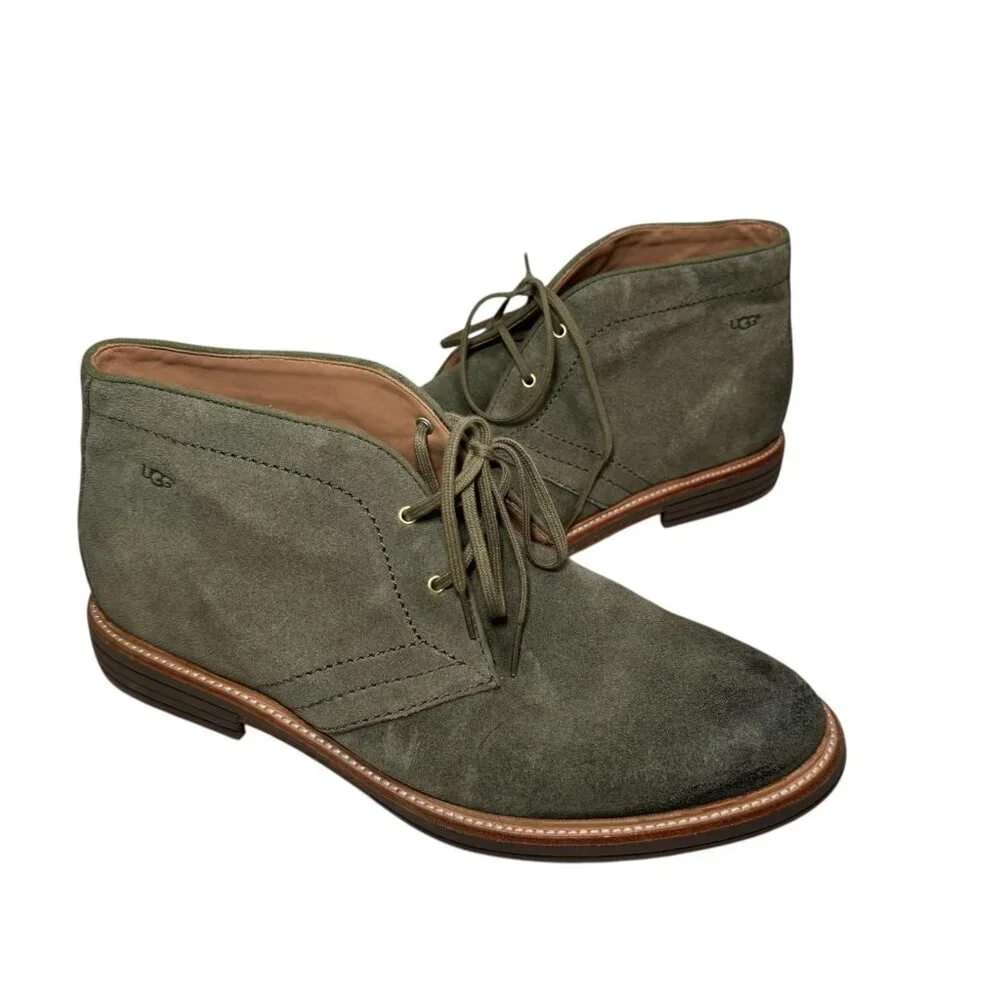 UGG Leighton Chukka Desert Boots Olive Green Waterproof‎ Suede size 11.5 US